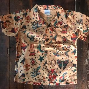 Rockabilly Tattoo Button Up 5/6 NWOT